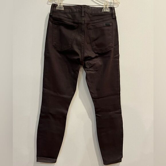 7 For All Mankind Coated High Waist Ankle Skinny Jeans – Chocolate Brown - Picture 7 of 9